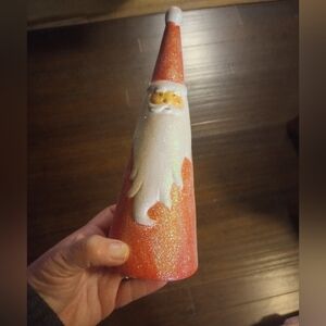 Glittery Santa Cande Holder
